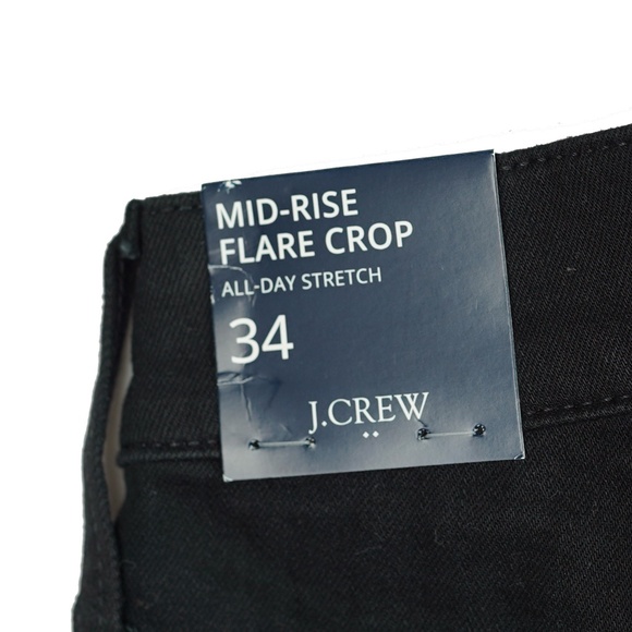 New JCREW Size 34 Flare Crop Black Jeans in All-Day Stretch Black $118 BT057 - Picture 6 of 7